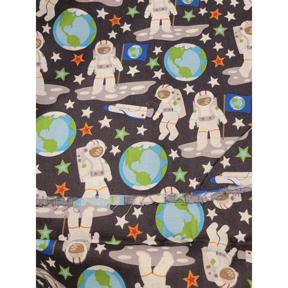 Outer Space Astronaut Cotton Fabric 2 Yards New - Picture 1 of 2